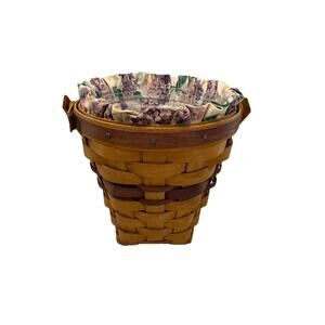 1994 Longaberger May Series Lilac Basket w/Liner, Protector & Tie-On 6.5RD 6.5H